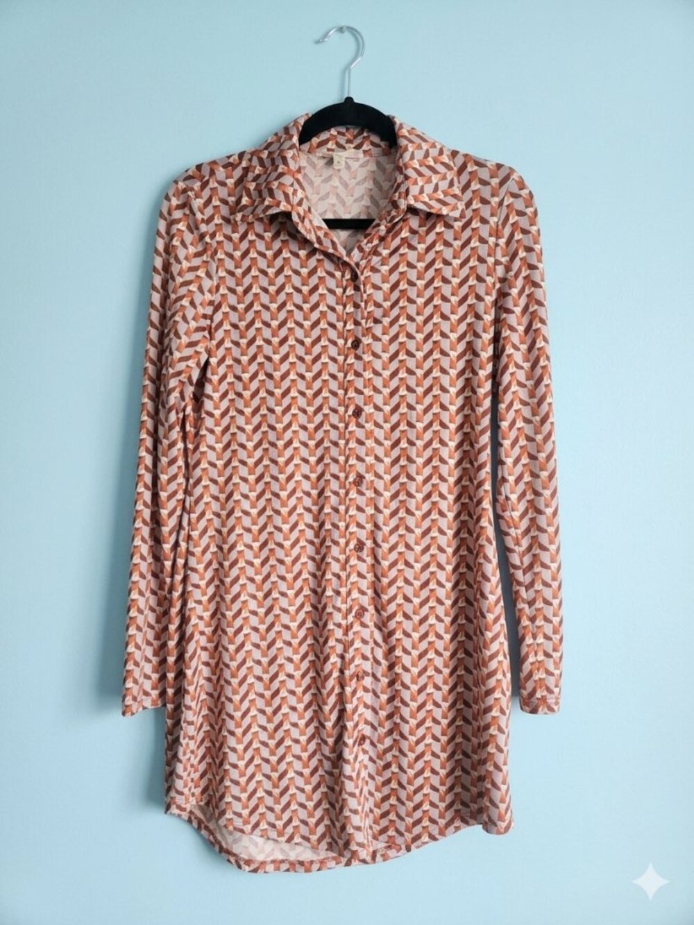 BEBOP 70's retro mini dress/ dress shirt MEDIUM